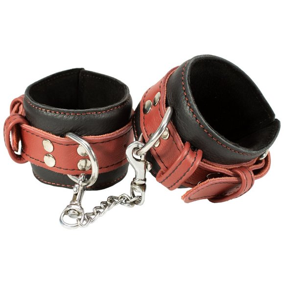 Genuine Cowhide Leather Handcuffs Adjustable Wrist Cuffs BDSM Toys for Couples - Picture 1 of 11